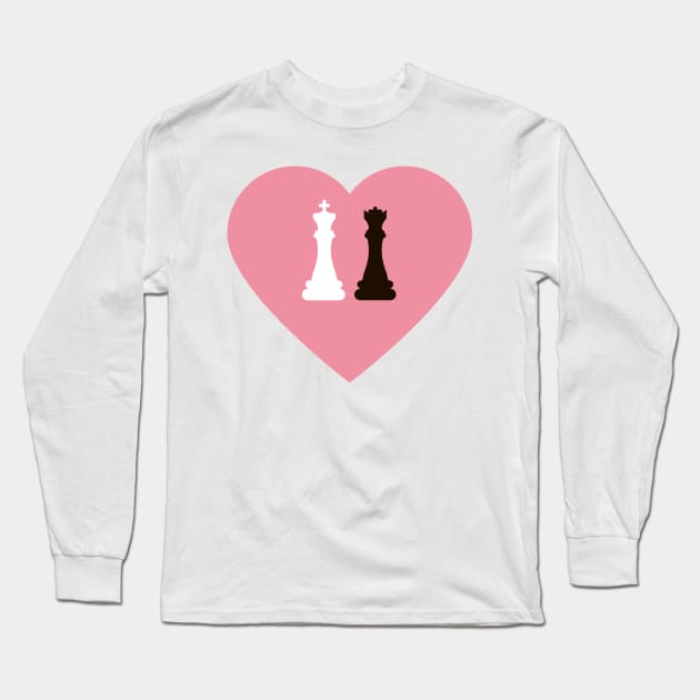 Pink Chess Heart Long Sleeve T-Shirt by SlieptsovaArt